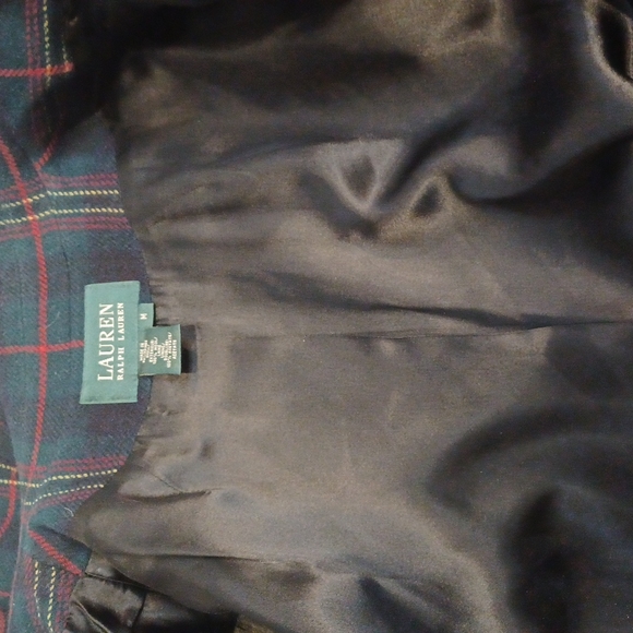 Vintage Lauren Ralph Lauren Plaid Wool Double Breasted Coat Size Medium - Picture 8 of 10